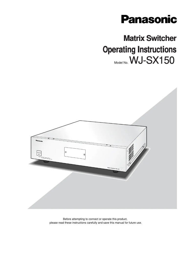 Imagen de la primera página del manual del dispositivo WJ-SX150