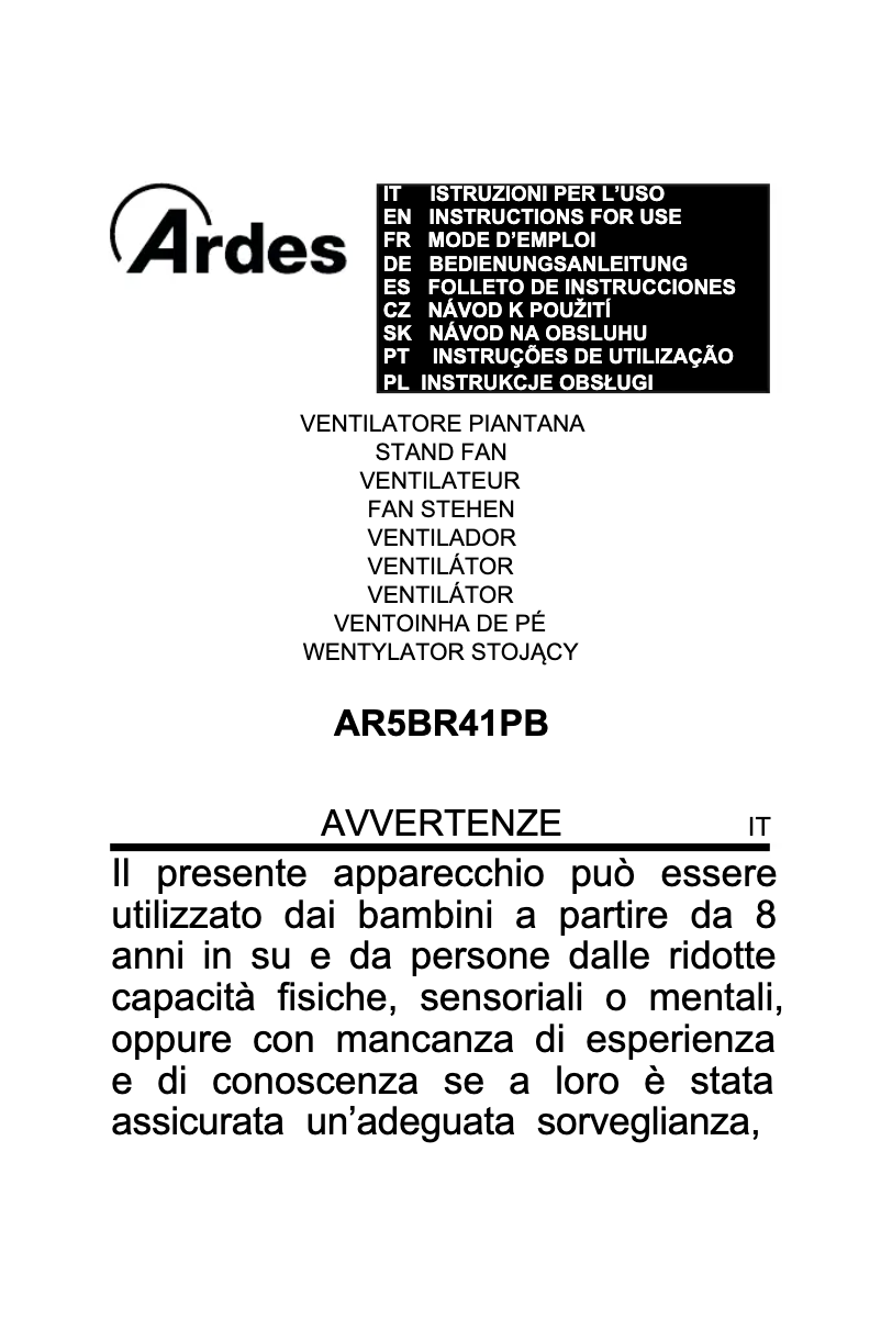 Page 1 de la notice Manuel utilisateur Ardes AR5BR41PB