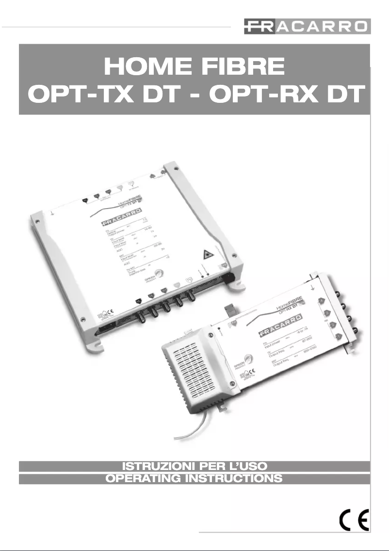 Page n°1 - Manuel utilisateur Fracarro OPT RX-DT