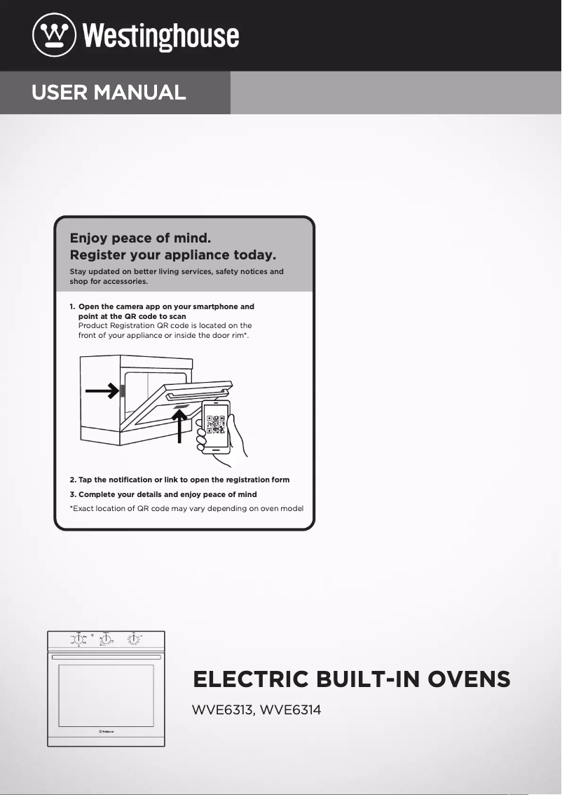 Page 1 de la notice Manuel utilisateur Westinghouse WVE6313WDA
