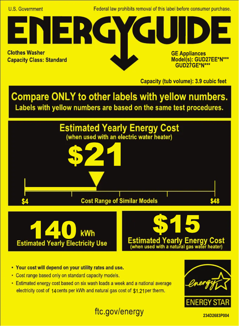 Image de la première page du manuel de l'appareil GUD27SNWW