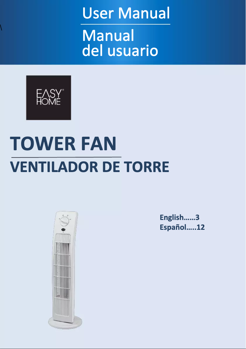 Image de la première page du manuel de l'appareil Tower Fan F-7332