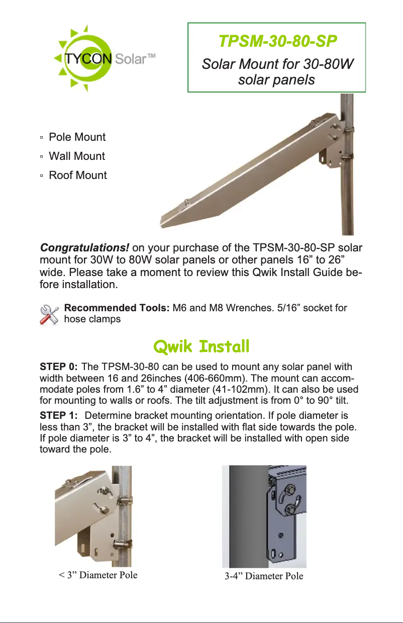 Página 1 del manual Manual de usuario Tycon Systems TPSM-30-80-SP