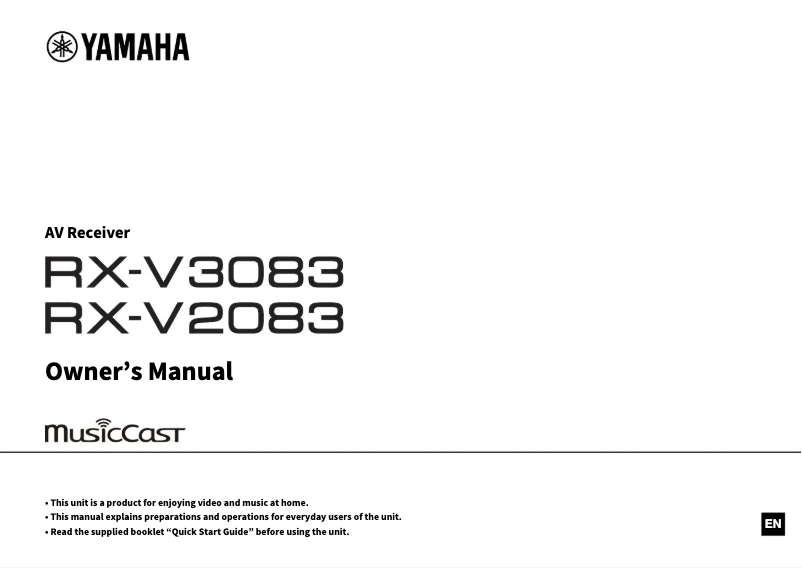Page n°1 - Manuel utilisateur Yamaha RX-V3083