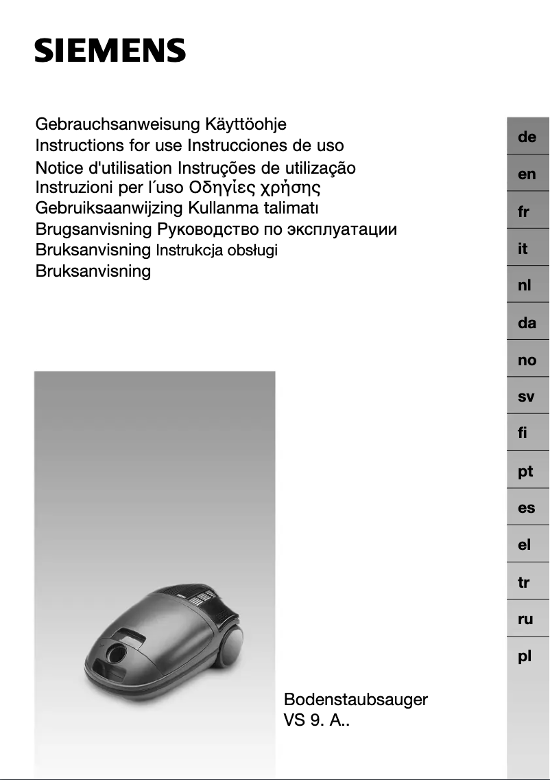 Page 1 de la notice Manuel utilisateur Siemens VS94A01