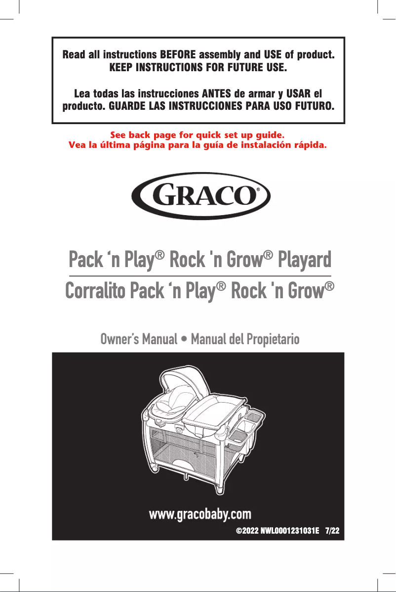 Image de la première page du manuel de l'appareil Pack 'n Play Rock 'n Grow