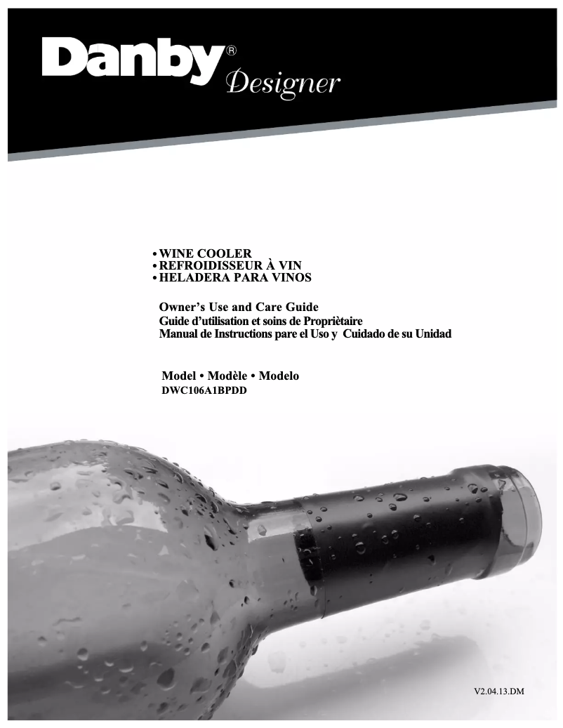 Page n°1 - Manuel utilisateur Danby DWC106A1BPDD