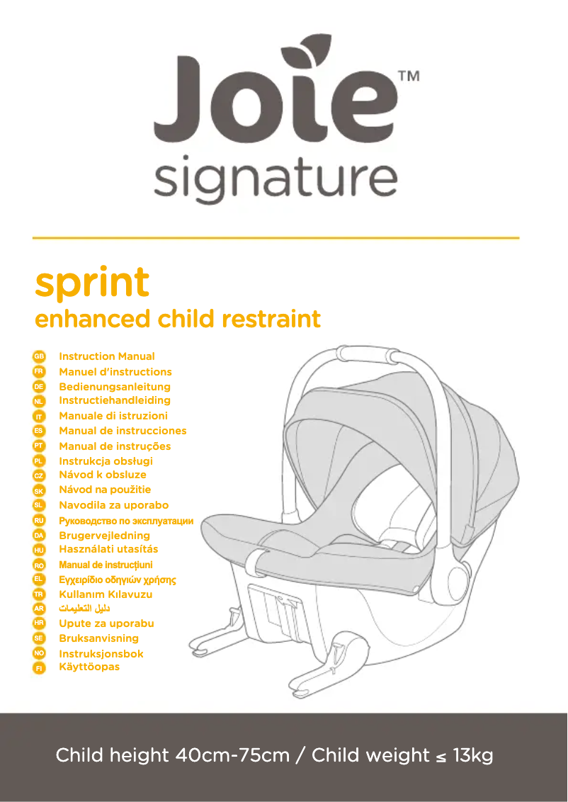 Page 1 de la notice Manuel utilisateur Joie Sprint