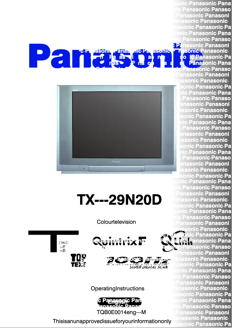 Página 1 del manual Manual de usuario Panasonic TX-29N20D