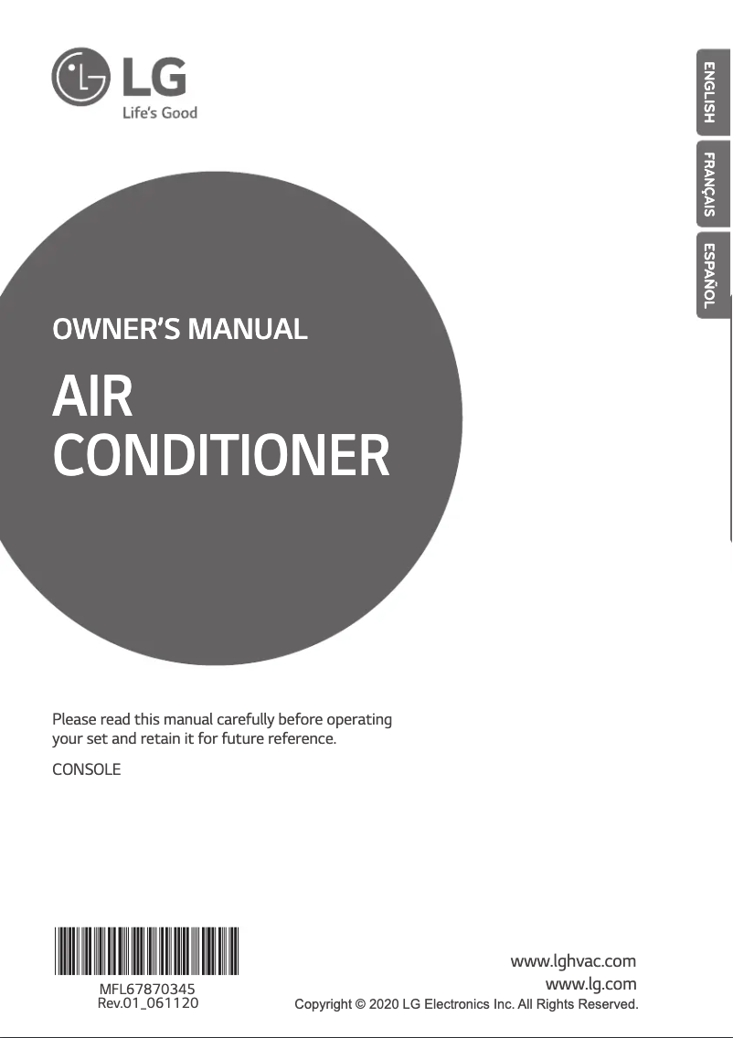 Página 1 del manual Guía de instalación LG LMQN150HV