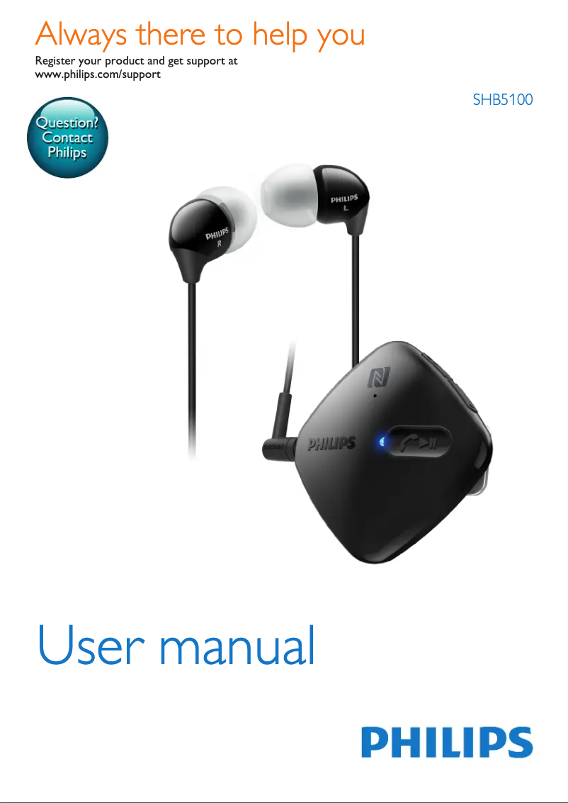 Page 1 de la notice Manuel utilisateur Philips SHB5100