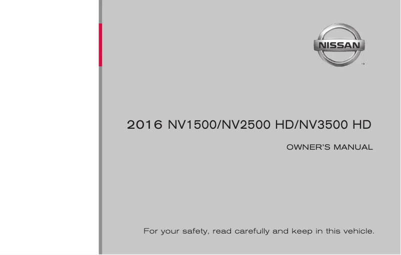 Page 1 de la notice Manuel utilisateur Nissan NV Cargo (2016)