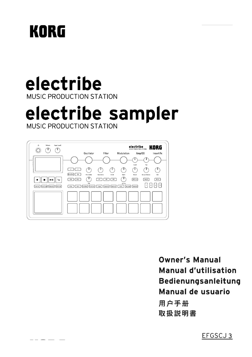 Page n°1 - Manuel utilisateur Korg electribe