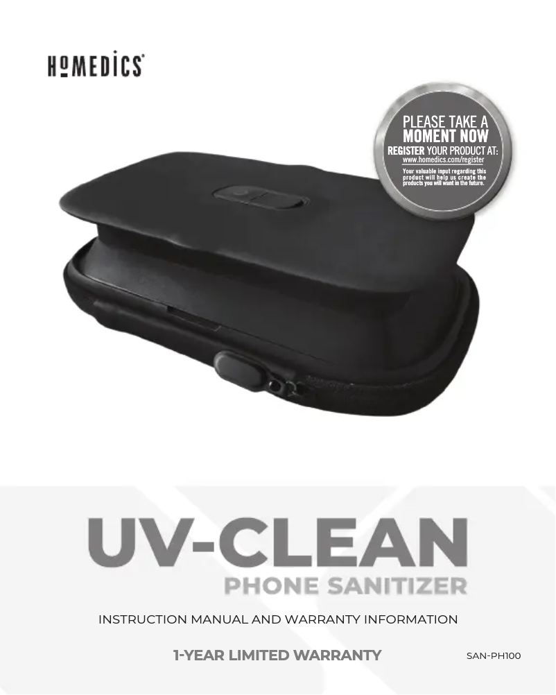 Page n°1 - Manuel utilisateur Homedics SAN-PH100