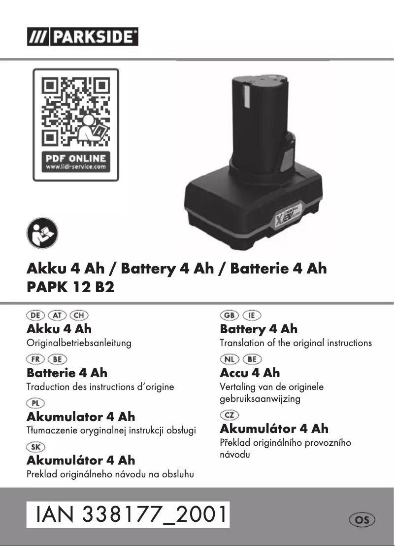 Página 1 del manual Manual de usuario Parkside PAPK 12 B2
