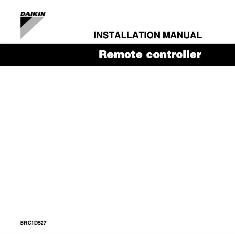 Page 1 de la notice Guide d'installation Daikin BRC1D528