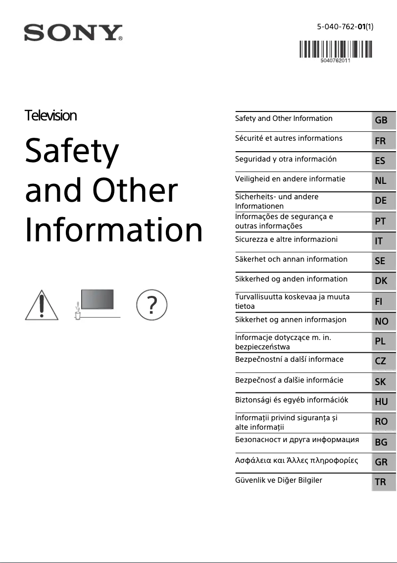 Página 1 del manual Instrucciones de seguridad Sony KD-43X72K