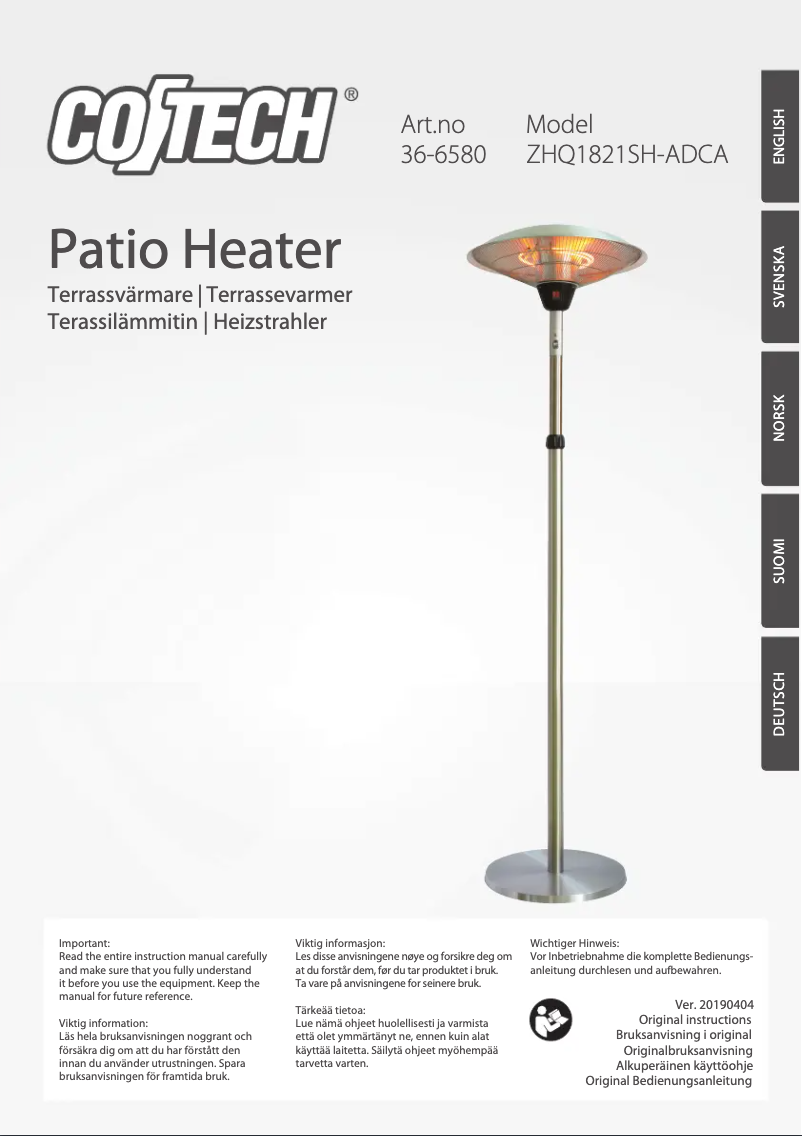 Page n°1 - Manuel utilisateur Cotech ZHQ1821SH-ADCA