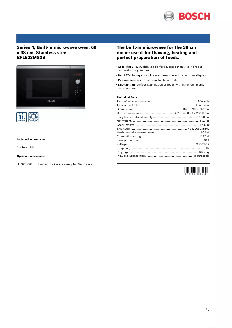 Image de la première page du manuel de l'appareil Serie 4 BFL523MS0B