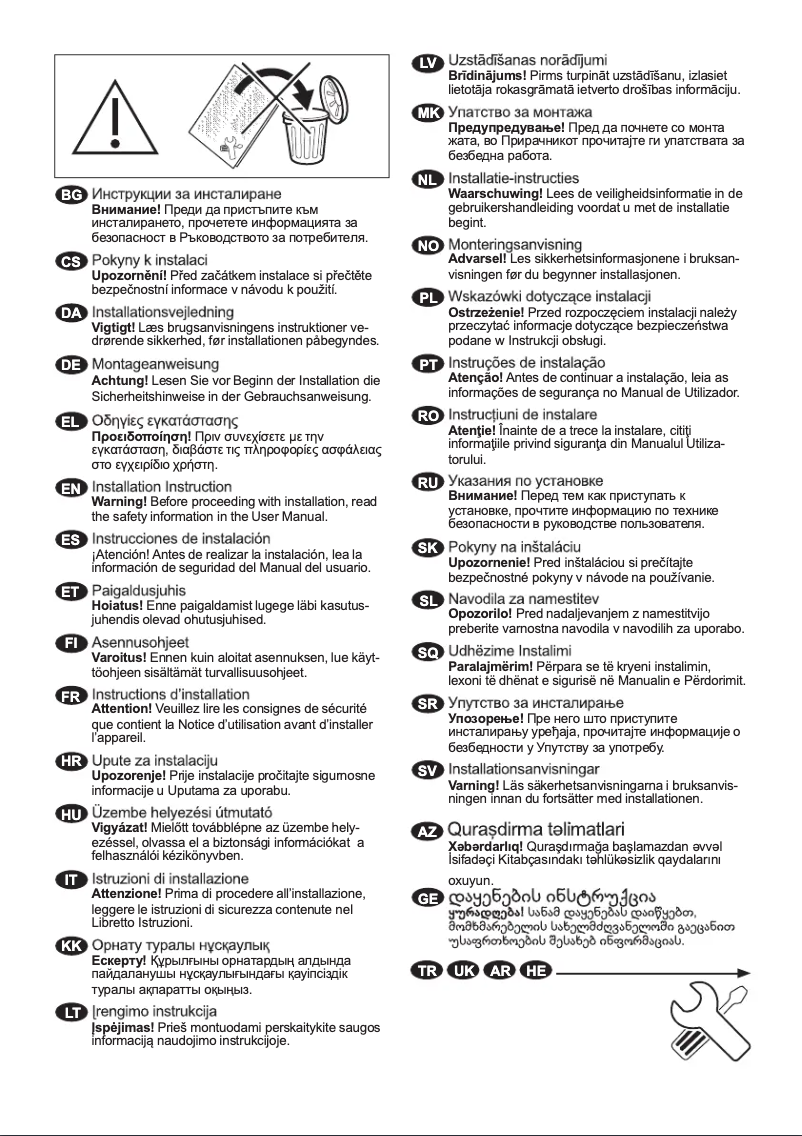Page 1 de la notice Guide d'installation Electrolux EW6S427WCI