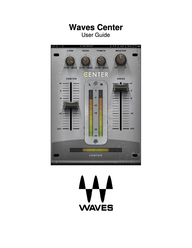 Page n°1 - Manuel utilisateur Waves Center