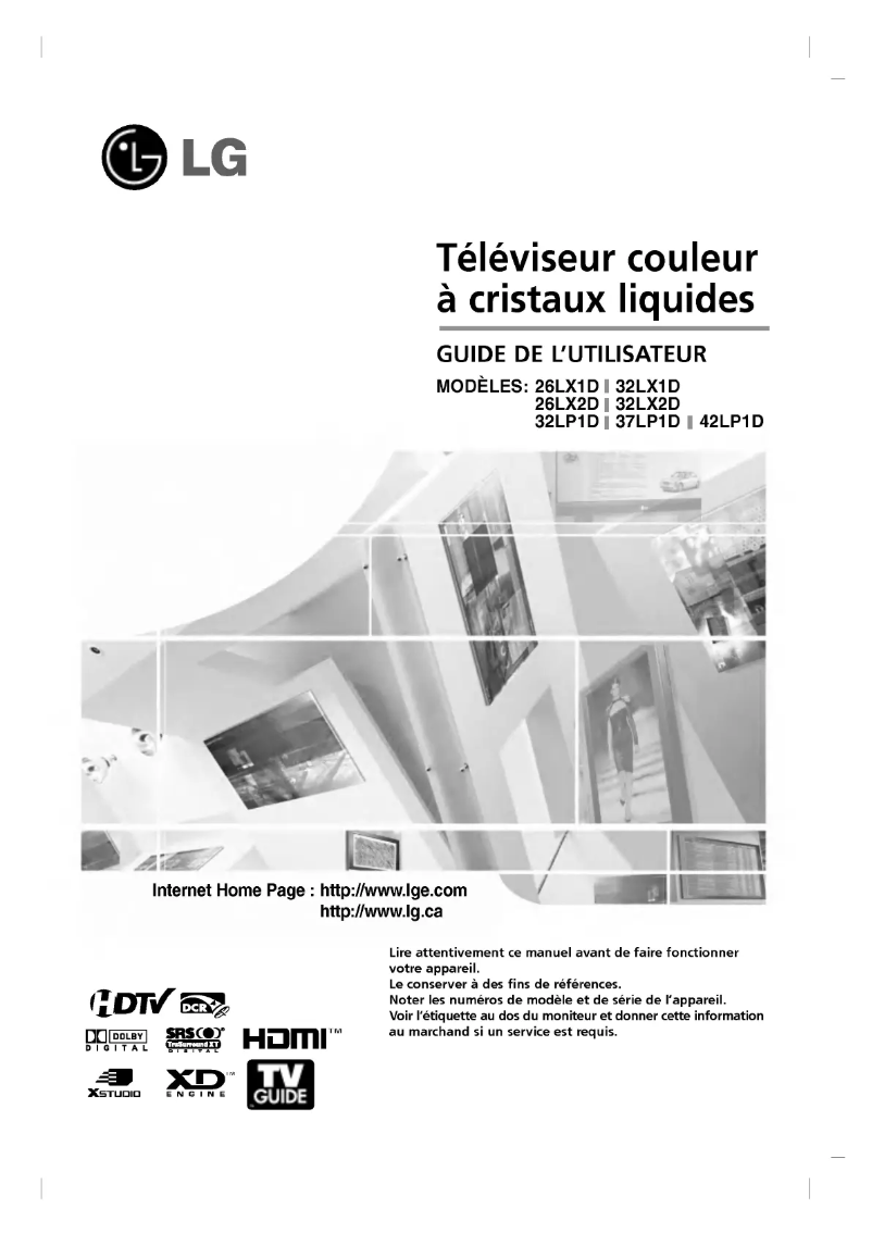 Page n°1 - Manuel utilisateur LG 32LX1D