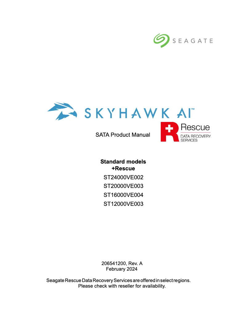 Página 1 del manual Manual de usuario Seagate Skyhawk AI