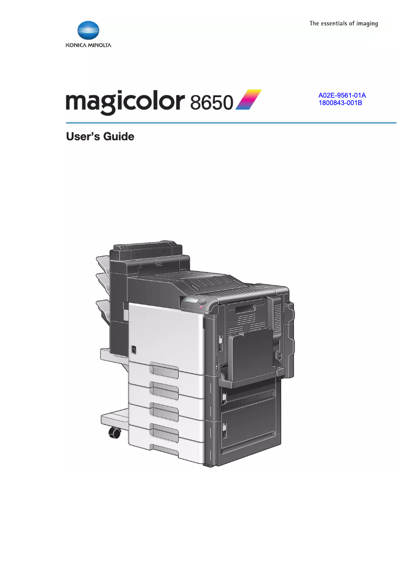 Page n°1 - Manuel utilisateur Konica Minolta MagiColor 8650DN