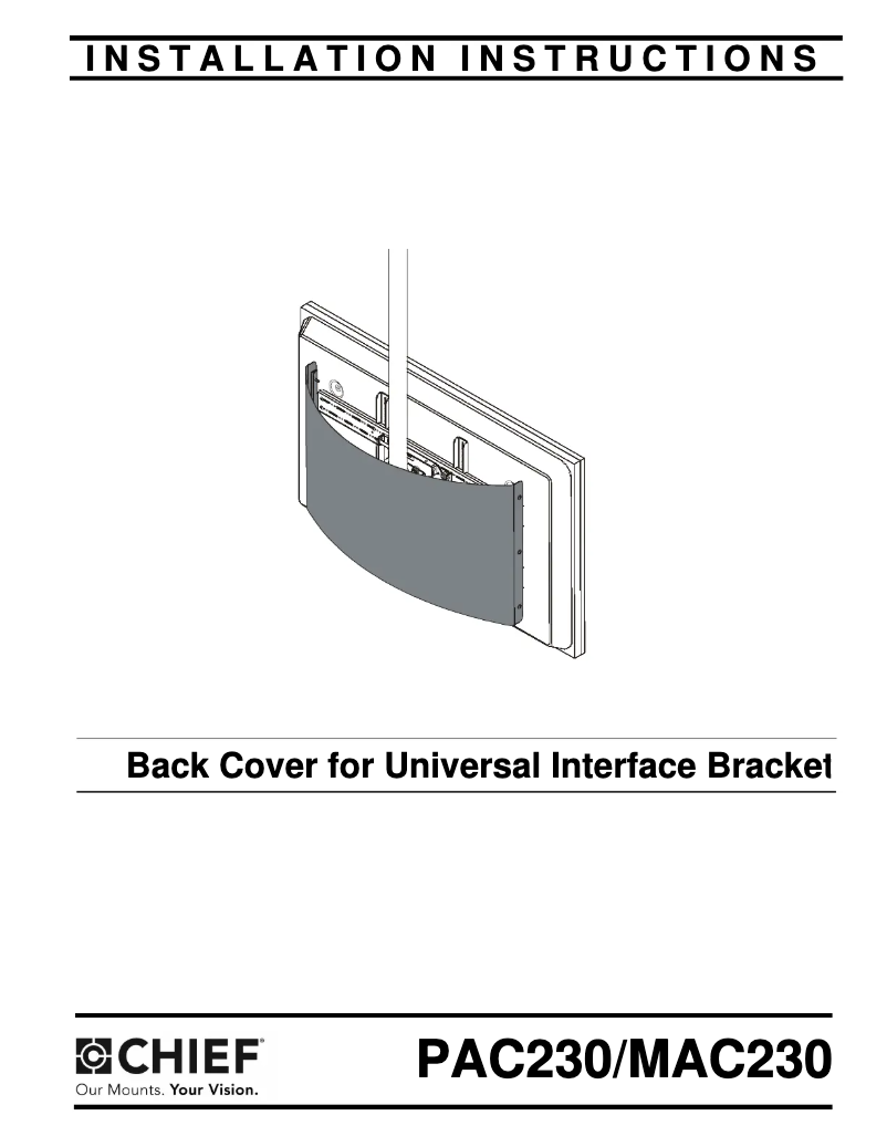 Page n°1 - Manuel utilisateur Chief PAC230B