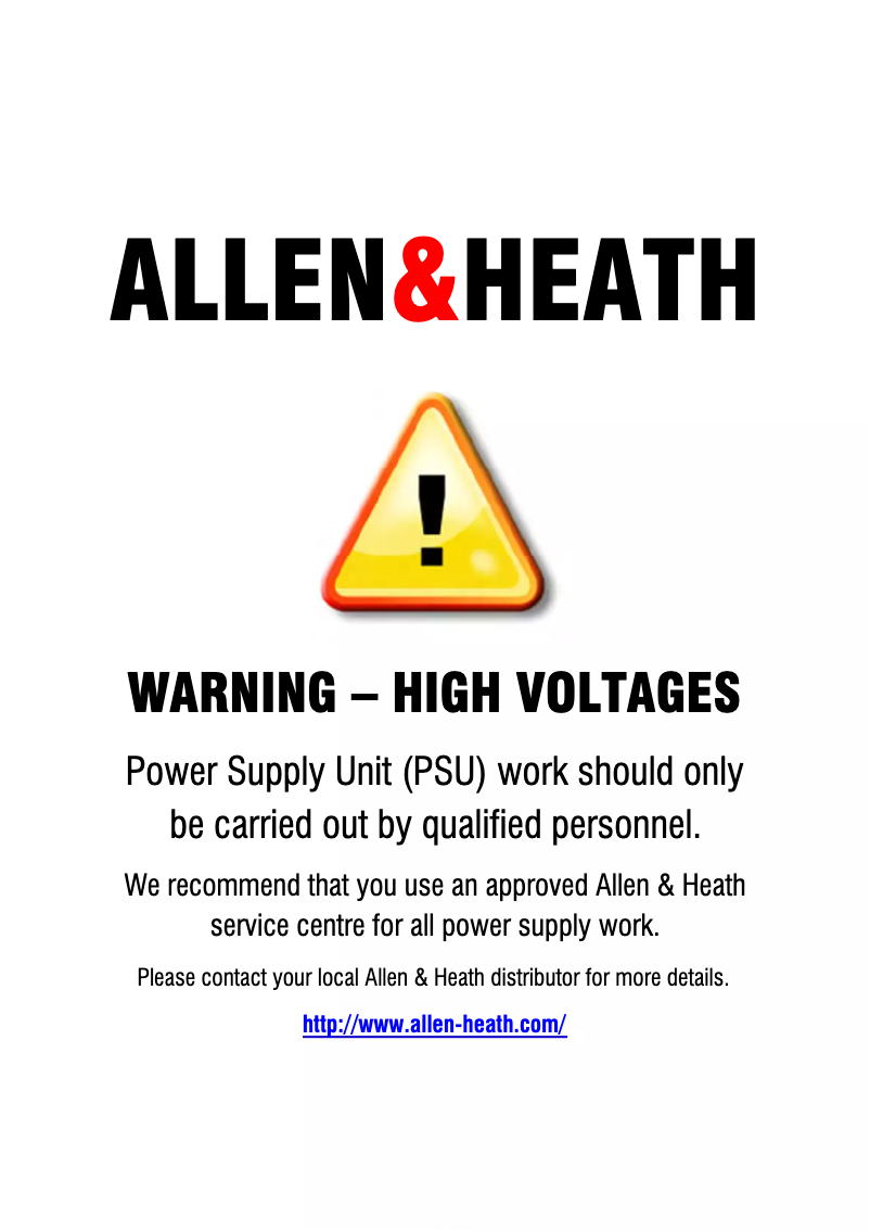 Page 1 de la notice Manuel utilisateur Allen & Heath MPS9G