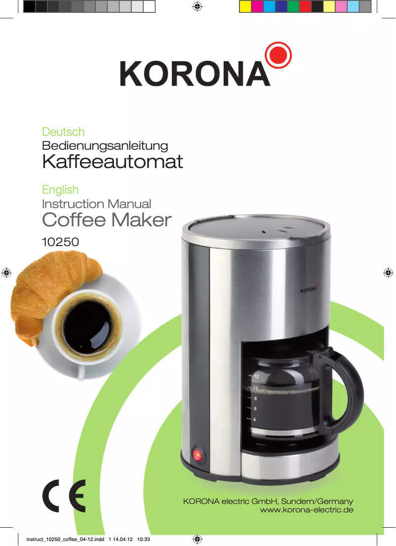 Page n°1 - Manuel utilisateur Korona 10250