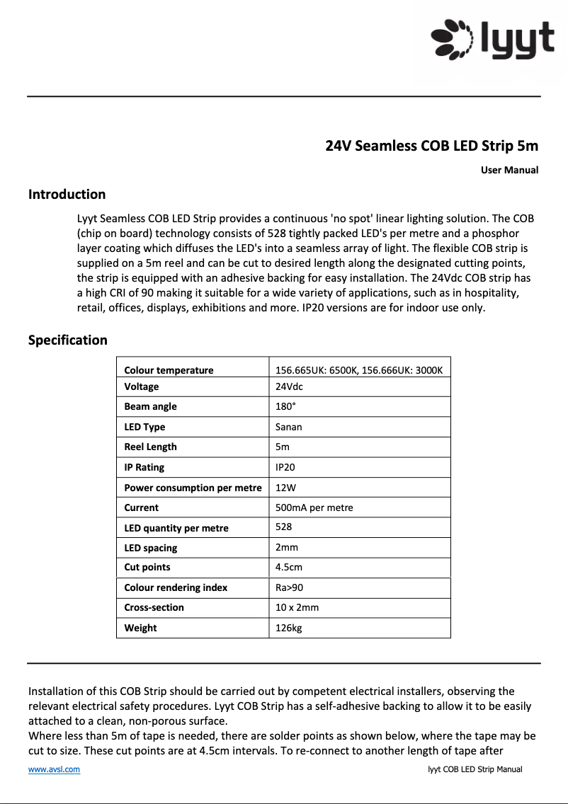 Page n°1 - Manuel utilisateur LYYT RGB10-F
