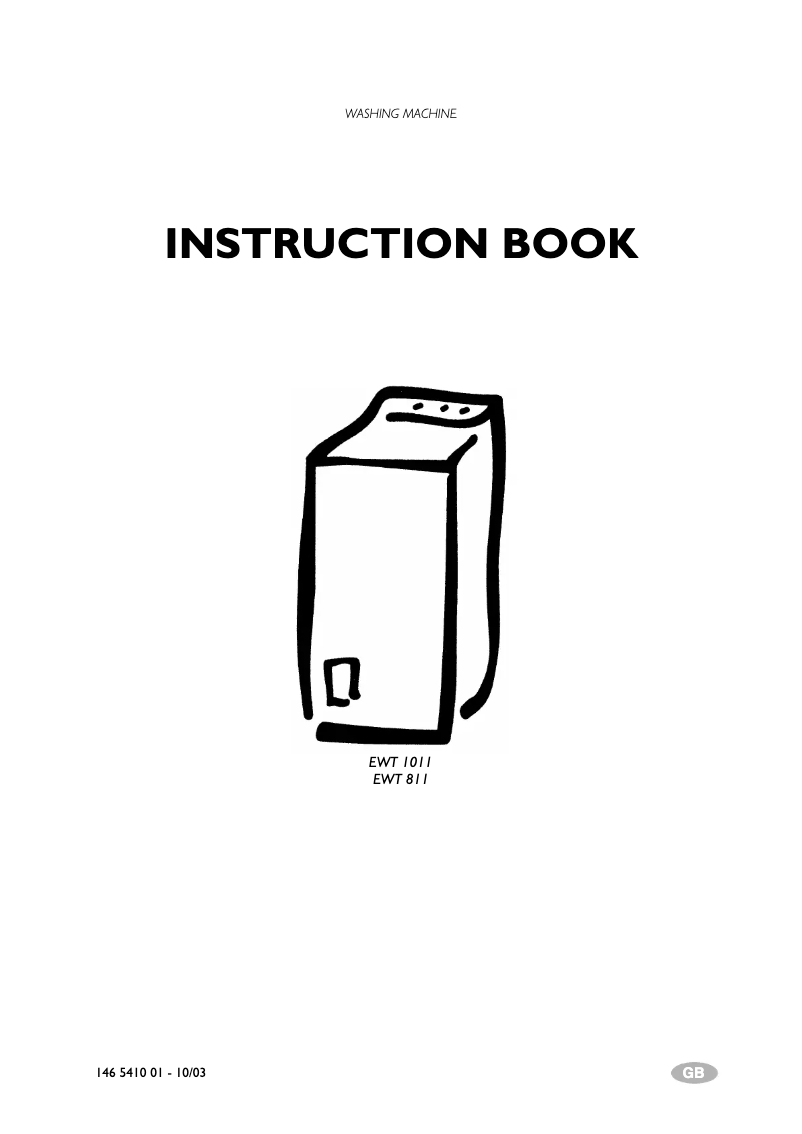 Page n°1 - Manuel utilisateur Electrolux EWT 1011