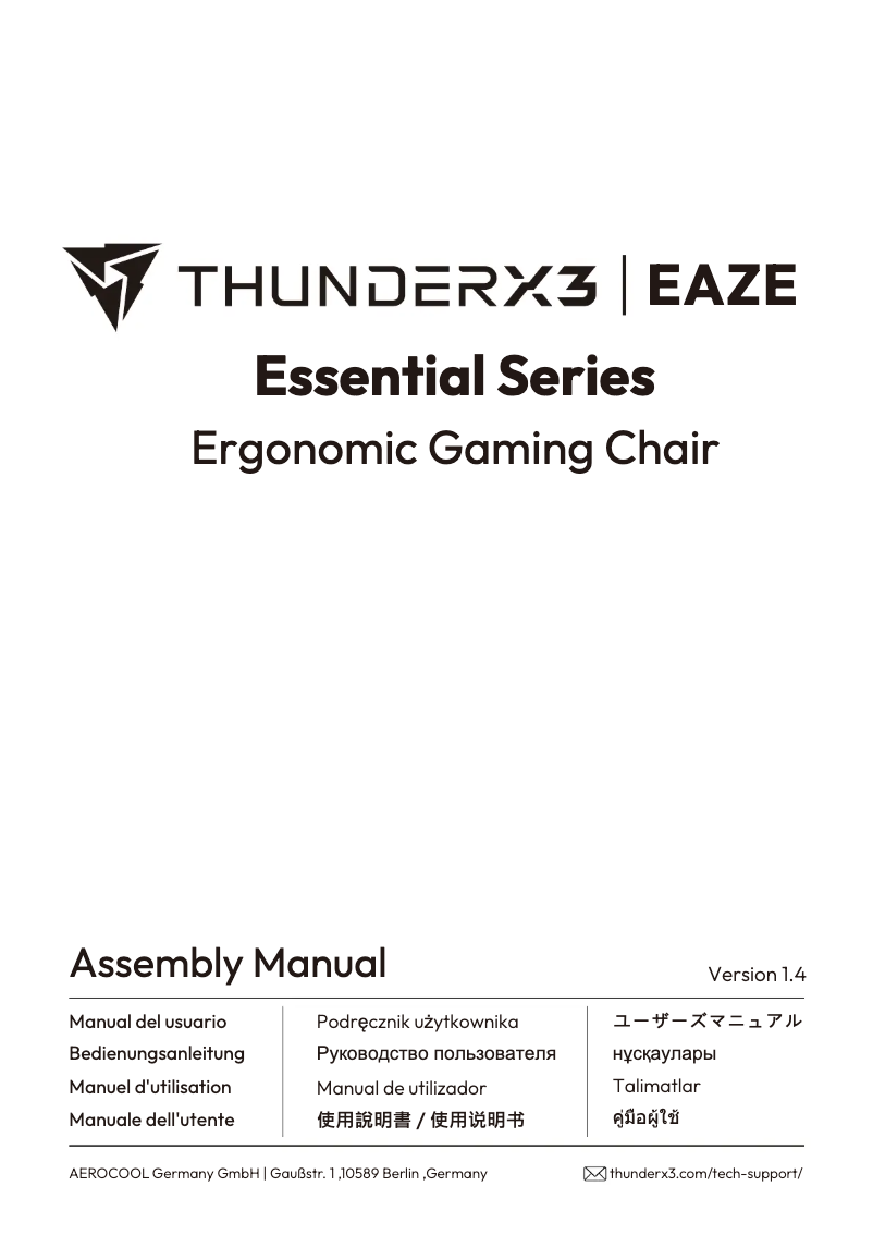 Page 1 de la notice Manuel utilisateur Thunder X3 EAZE