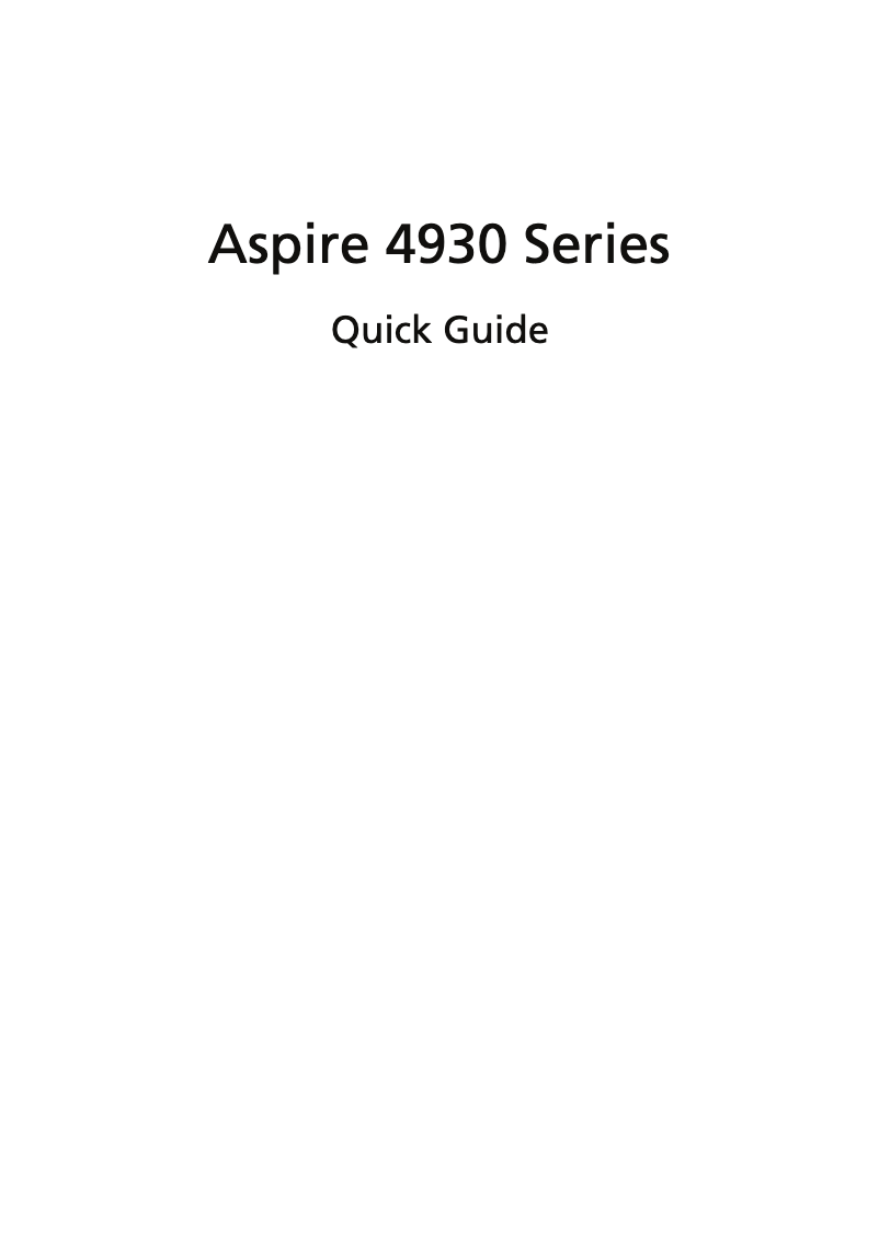 Imagen de la primera página del manual del dispositivo Aspire 4930G