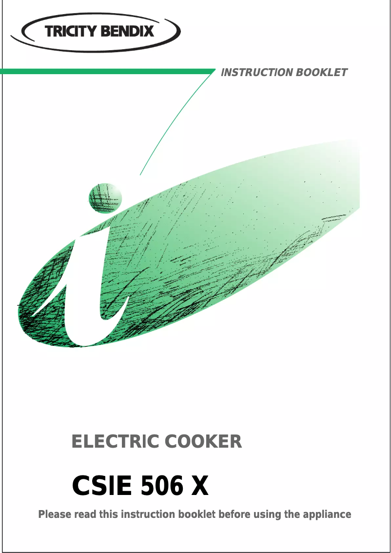 Page n°1 - Manuel utilisateur Tricity Bendix CSIE506X