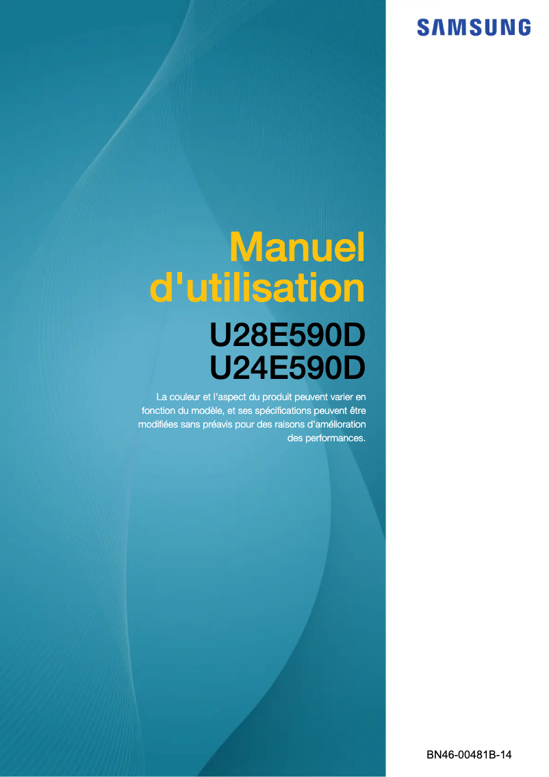 Page 1 de la notice Manuel utilisateur Samsung U24E590D