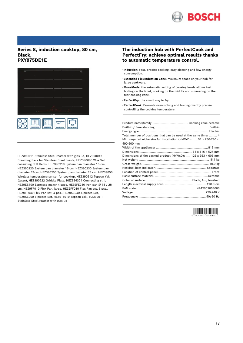 Image de la première page du manuel de l'appareil PXY875DE1E