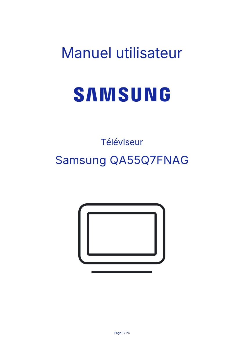 Page n°1 - Manuel utilisateur Samsung QA55Q7FNAG