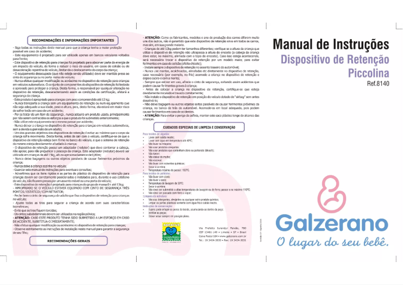 Página 1 del manual Manual de usuario Galzerano Piccolina