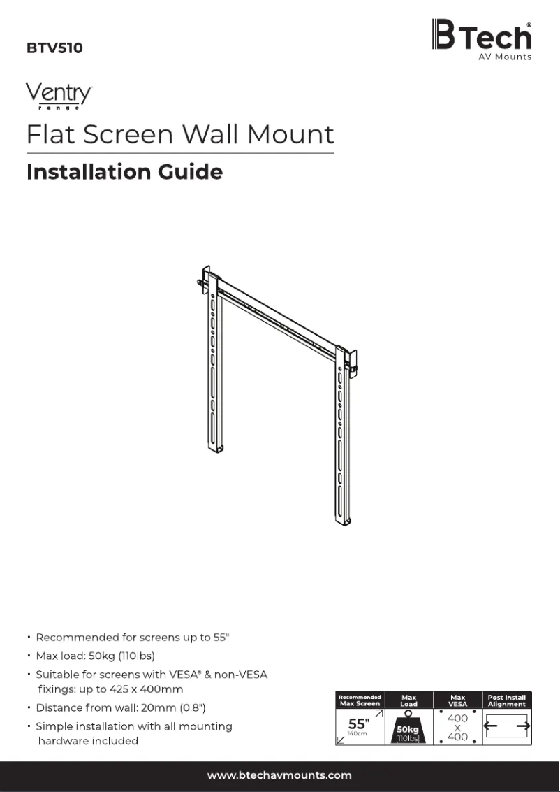 Page 1 de la notice Instructions / montage B-Tech BTV510