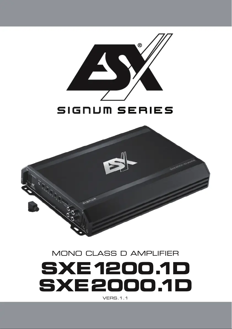 Image de la première page du manuel de l'appareil Signum SXE1200.1D