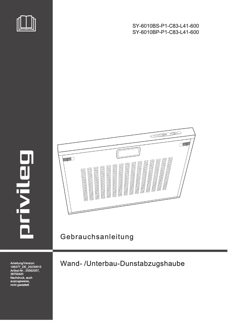 Page n°1 - Manuel utilisateur Privileg SY-6010BP-P1-C83-L41-600