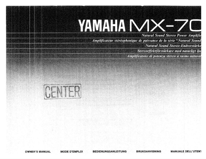 Page 1 de la notice Manuel utilisateur Yamaha MX-70