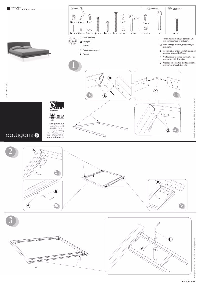 Page n°1 - Manuel utilisateur Calligaris .com Dixie