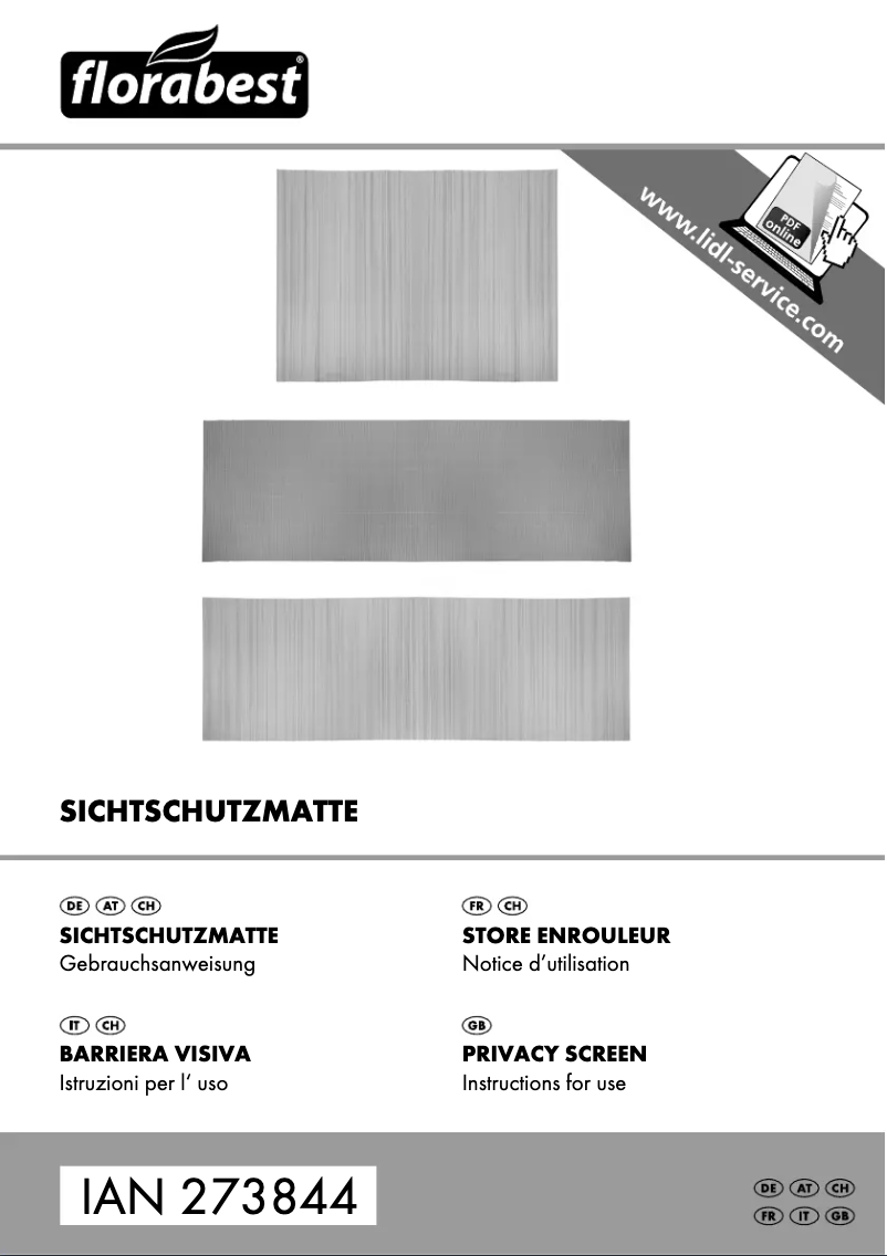 Page 1 de la notice Manuel utilisateur Florabest IAN 273844
