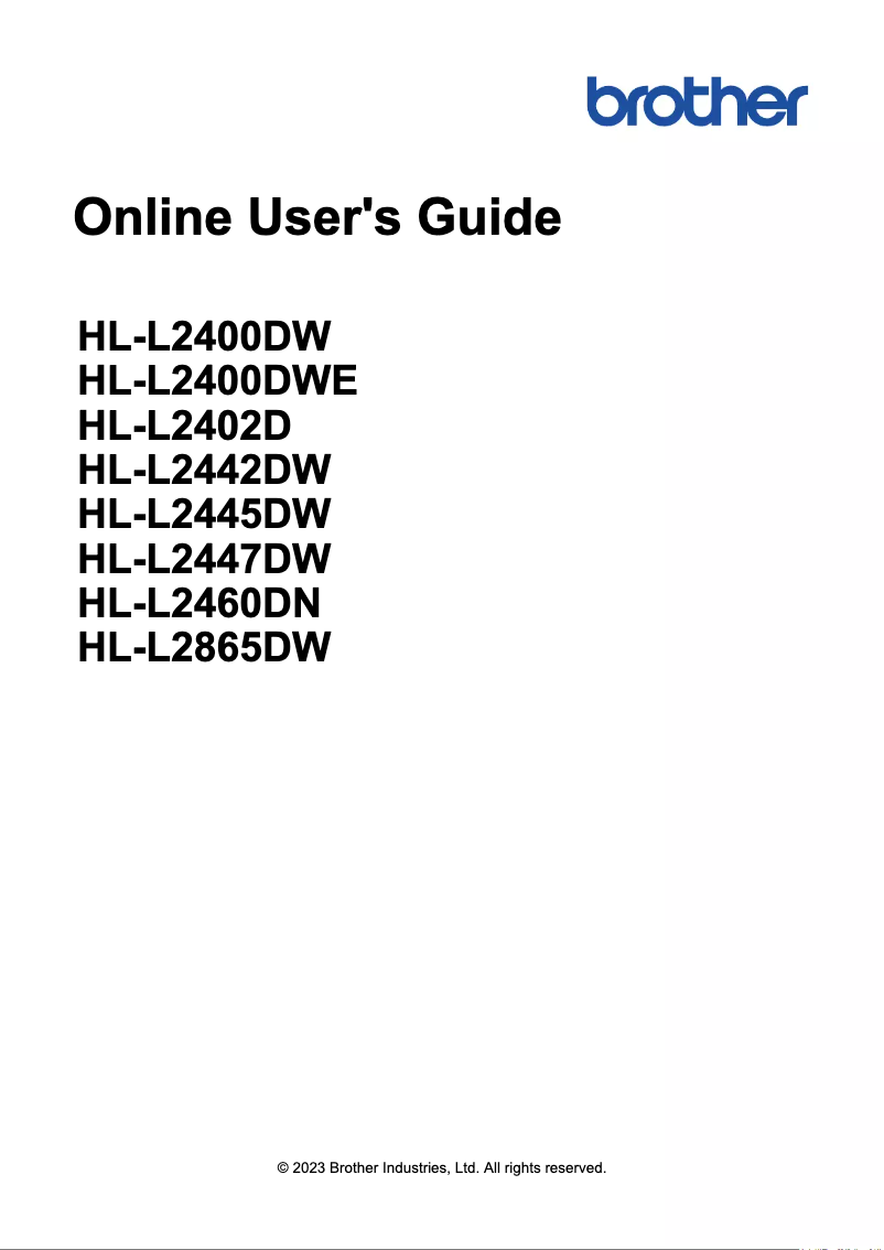 Page 1 de la notice Manuel utilisateur Brother HL-L2445DWE