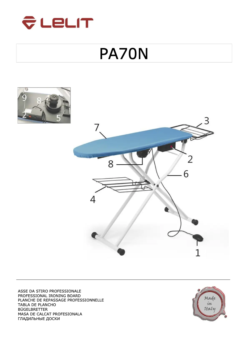 Page n°1 - Manuel utilisateur Lelit PA70N