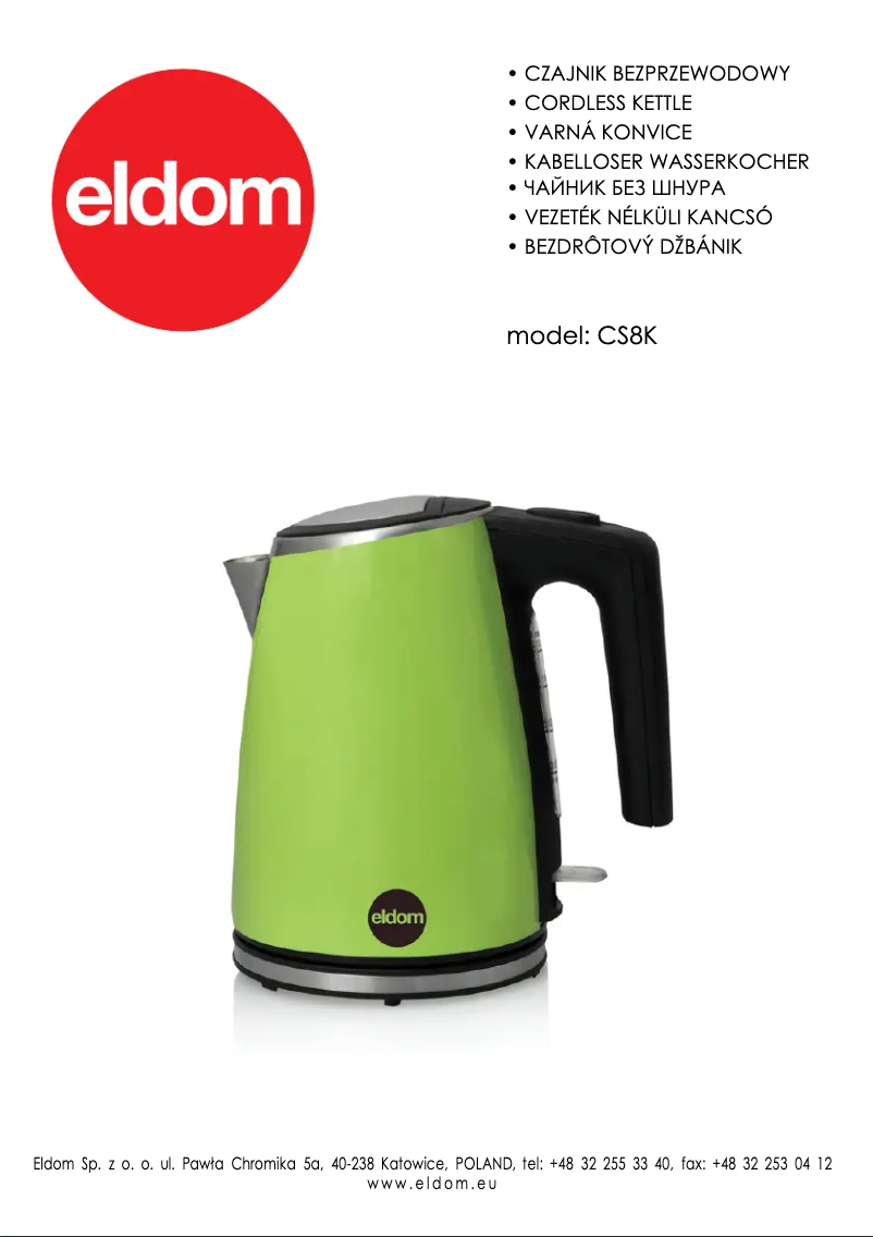Page 1 de la notice Manuel utilisateur Eldom CS8K