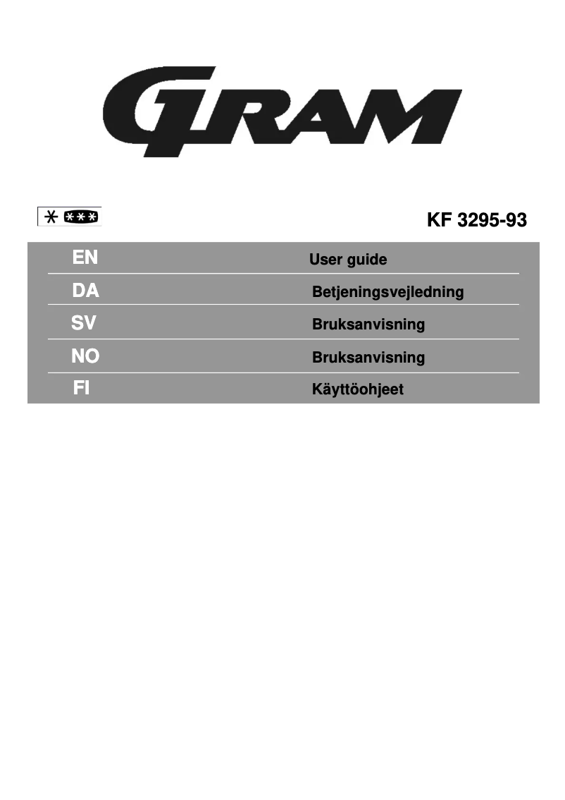 Page n°1 - Manuel utilisateur Gram KF 3295-93 V